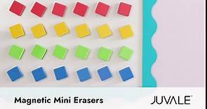 24 Pack Square Magnetic Mini Dry Erase Board Erasers for Teachers, Classroom Whiteboard, School Supplies, Bulk (4 Colors, 1.96 x .74 in)