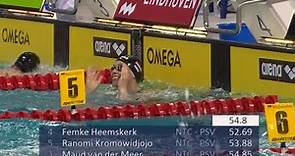 Femke Heemskerk National Record 52.69 - Women 100 m Freestyle Final - Eindhoven Swim Cup 2015