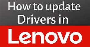 How to update driver on Lenovo laptop ?