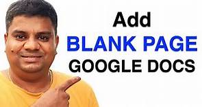 How to add a Blank Page in Google Docs