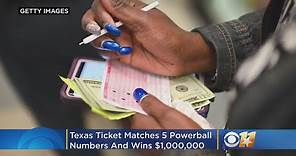 Texas Ticket Matches 5 Powerball Numbers - Wins $1,000,000 Jackpot
