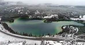 Emerald Lake, Yukon in winter