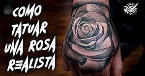 Tatuando una ROSA Realista en la MANO "Realistic Rose Tattoo Black and Grey" | Jason Ramos