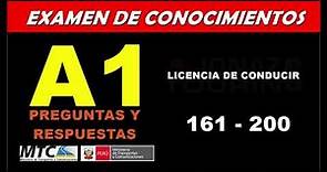 A1 (05) Preguntas y Respuestas 2024 | Examen de Conocimientos Licencia de Conducir |TOURING MTC PERU