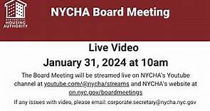 New York City Housing Authority Board Meeting - January 31, 2024