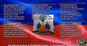 Haiti National Anthem CREOLE Version with music, vocal and lyrics w/English Translation