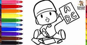 Dibuja y Colorea A Pocoyó Escribiendo Las Letras A B C 👶✏️🔠✅ Dibujos Para Niños