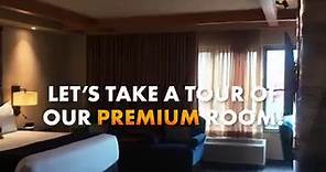 Let's take a tour of our Premium Room in our gorgeous hotel! 🏨🛎 These rooms come with a king-sized bed, an expansive bathroom with countertops, a coffee bar area with granite countertops and a Keurig coffee brewer, and a big-screen TV nestled beautifully near Spirit Mountain. Book your room today! 🔗 https://bit.ly/SMCHotelBookToday #HotelStays #HotelLife #LuxuryLife | Spirit Mountain Casino