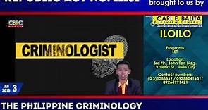 Republic Act # 11131: The Philippine Criminology Profession Act of 2018