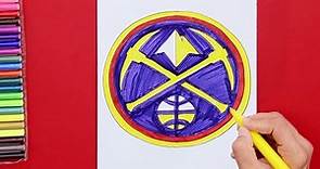 How to draw Denver Nuggets Logo (NBA Team)