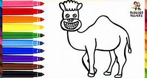 Cómo Dibujar Un Camello 🐪 Dibuja y Colorea Un Lindo Camello Arcoiris 🌈 Dibujos Para Niños