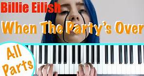 How to play WHEN THE PARTY'S OVER - Billie Eilish Piano Chords Tutorial