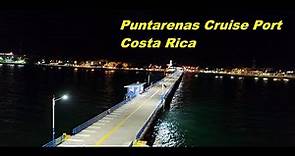 Aerial view of Puntarenas ( Costa Rica ) cruise port and walking tour along Puntarenas beach.