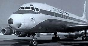 United Douglas DC-8 - "Chicago to Los Angeles" - 1965 (B&W Version)
