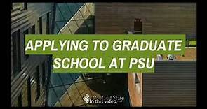 Applying to Graduate School at PSU