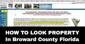 Broward County Property look up through BCPA.net property appraisers