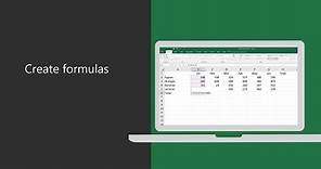 Creating Microsoft Excel formulas and functions