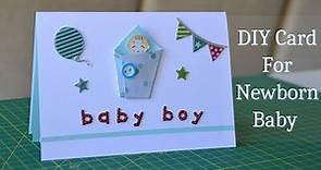 Baby Shower Card | 10 minutes DIY Card for Newborn Baby Boy with Stickers | Step by Step Tutorial