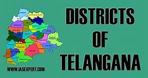 Districts of Telangana || List of Districts of Telangana