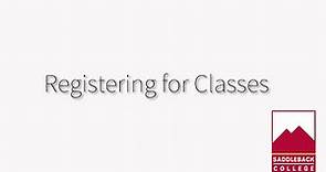 Registering for Classes