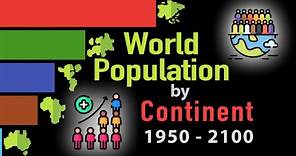 World Population by Continents 1950-2100 | Top 5 continents by population