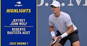 Jeffrey John Wolf vs. Roberto Bautista Agut Highlights | 2022 US Open Round 1
