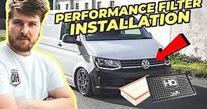 How to fit a performance air filter in a VW Transporter T5, T5.1, T6, T6.1, Transporter HQ and ITG