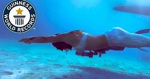 Longest distance swam underwater with one breath (female) - Guinness World Records