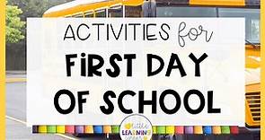 20 Activities for the First Day of School (K-1)