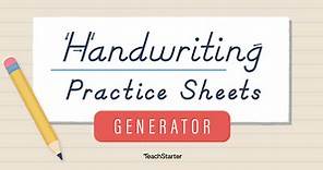 Handwriting Practice Sheets Generator