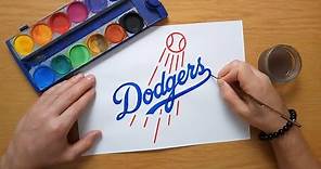 How to draw a Los Angeles Dodgers logo - MLB