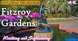MELBOURNE CITY HISTORIC FITZROY GARDENS EXPLORING WALKING TOUR 4K AUSTRALIA | EARLY SPRING FLOWERS