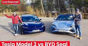 TESLA Model 3 vs BYD Seal ⚡️⚡️ Duelo de eléctricos 2024 | Prueba Comparativa / Review en español