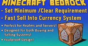 How to Set '/Clear' Minimum + Fast Sell System (Minecraft Bedrock)