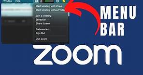 Zoom Menu Bar Meeting Controls (Quick access to Zoom buttons)