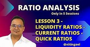 LIQUIDITY RATIOS::CURRENT RATIOS::QUICK RATIOS::Ratio Analysis in 5 Lessons: LESSON 3::