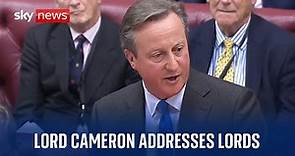 Lord Cameron opens first debate in the House of Lords