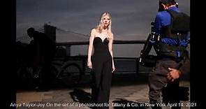 Anya Taylor-Joy On the set of a photoshoot for Tiffany & Co. in New York April 14, 2021