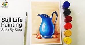 Still Life Painting Step By Step | Using Poster Color | How To Draw Jug with Color | Art Video