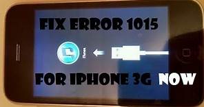 How to: Fix ERROR 1015 iPhone 3G STUCK ITUNES-STEP BY STEP!