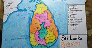 How to draw Sri Lanka map - Easy| Sri Lanka map drawing SAAD