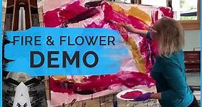 Abstract Expressionist Painting Demo for the Fire & Flower Red Palete Painting
