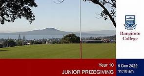 Rangitoto College Junior Prizegiving Y10 2022