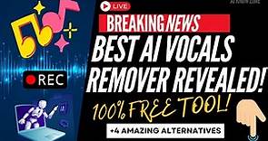 Best Vocal Remover AI for your projects (100% Free AI tool)
