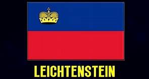Flag of Liechtenstein with national anthem, capital city, area, currency info