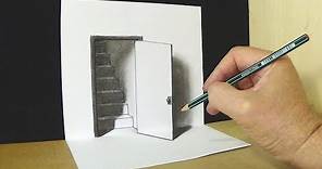 Sensational Door Illusion - Magic Perspective With Pencil - Trick Art Drawing