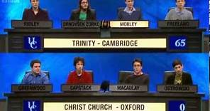 University Challenge S43E3 Trinity, Cambridge vs Christ Church, Oxford