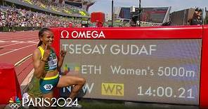 Gudaf Tsegay breaks WORLD RECORD at The Prefontaine Classic in women's 5000m | NBC Sports