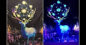 EKOFECK Blacklight Deer Tapestry, UV Reactive Stars Tapestry Glow in the Dark Party Backdrop, Black Light Magic Tapestries Wall Hanging for Bedroom Aesthetic Decor 80x60 Inch