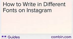 How to Write in Different Fonts on Instagram